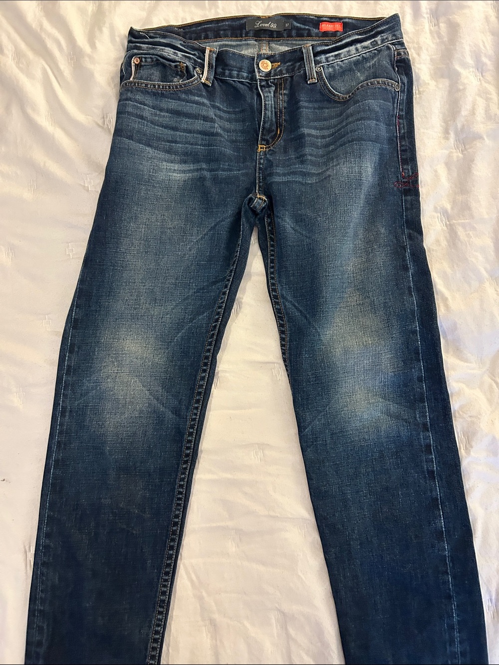 Level 99 Indigo Slim Straight Jeans